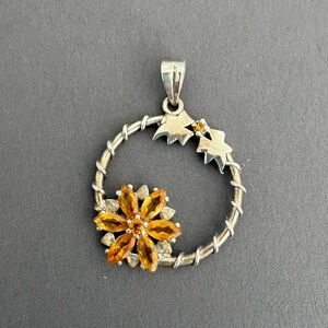 Citrine and Sterling Silver Artisan Pendant
